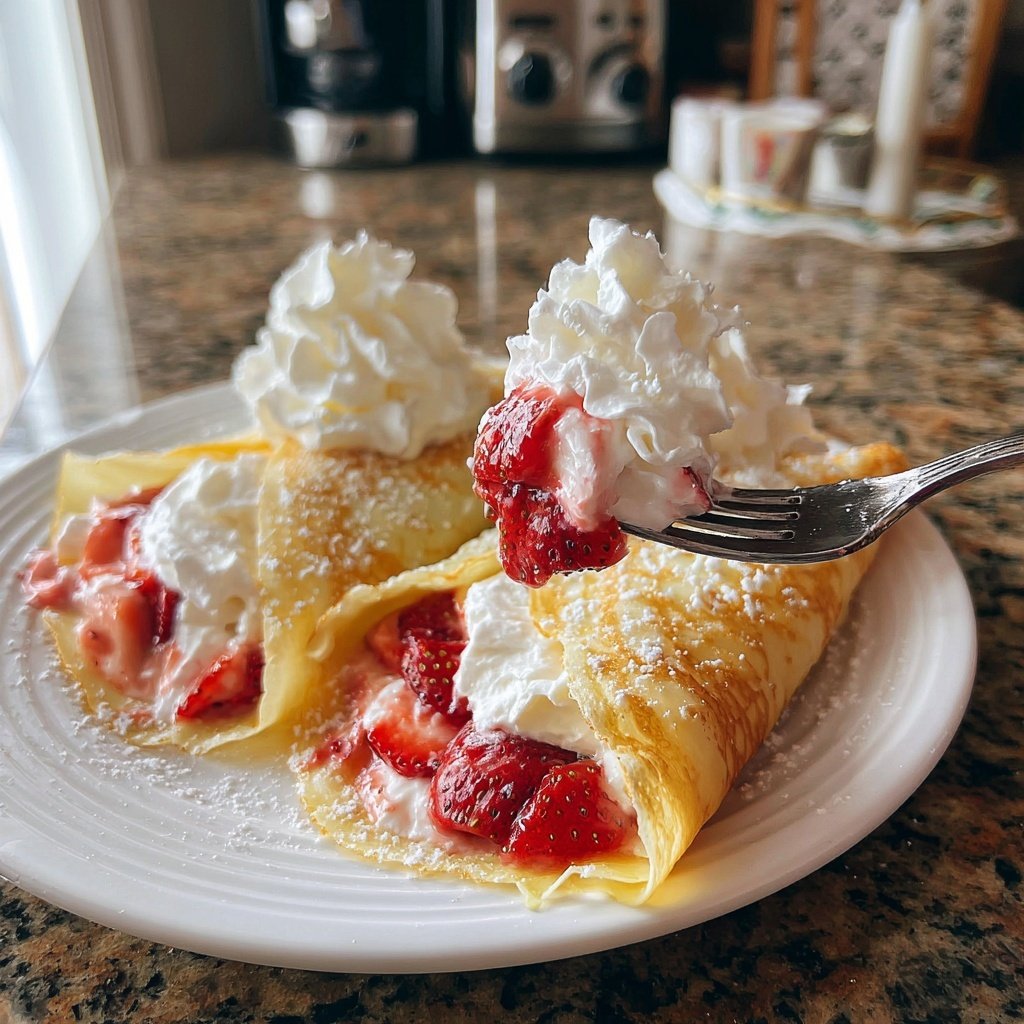 Strawberry Cream Breakfast Crepes