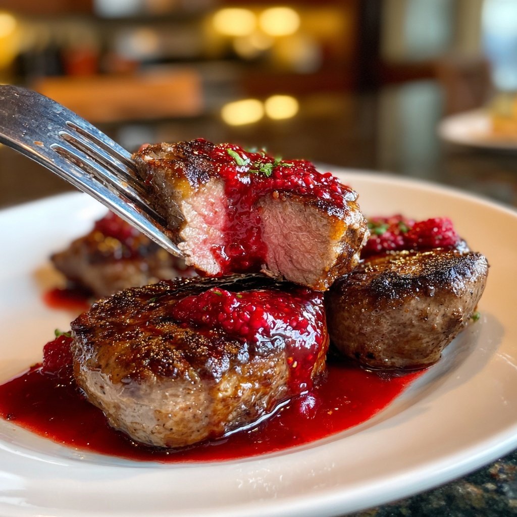 Beef Medallions with Raspberry Sauce