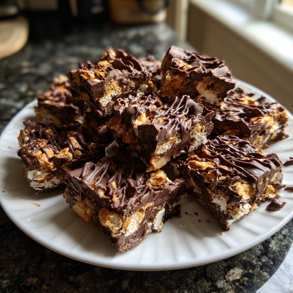 Valentines Treats Chocolate Marshmallow Squares
