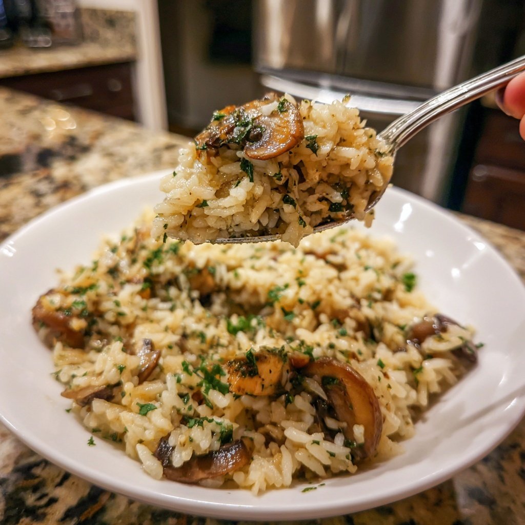 Creamy Mushroom Garlic Rice