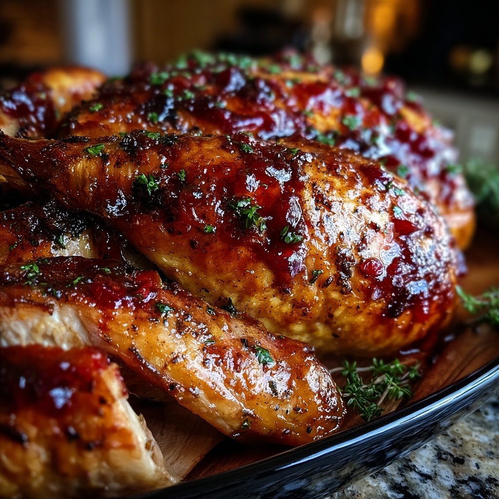 Roasted Turkey with Cranberry Glaze