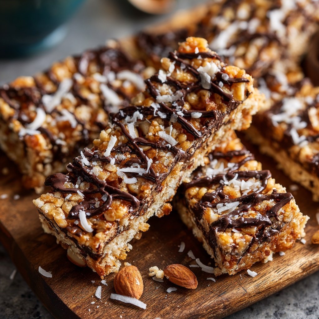 Chocolate Almond Coconut Snack Bars