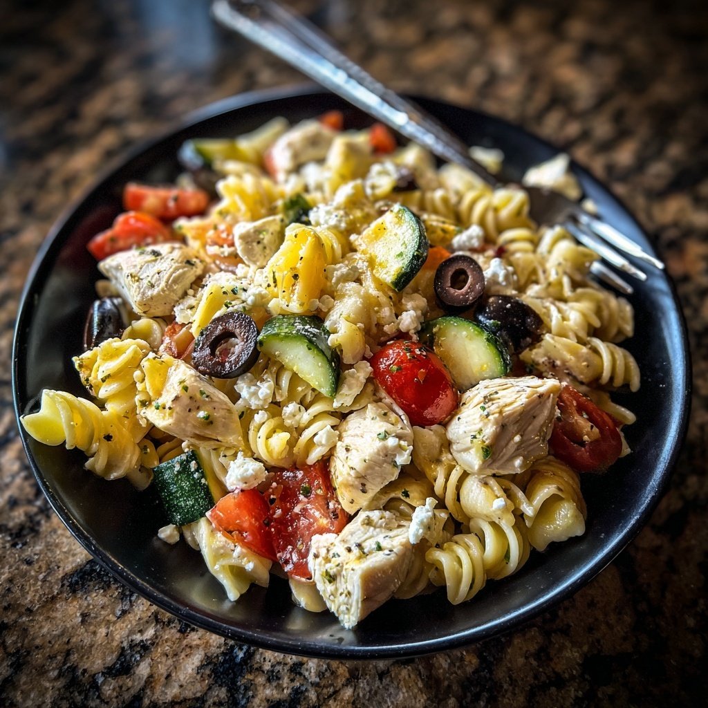 Mediterranean Chicken Pasta Salad
