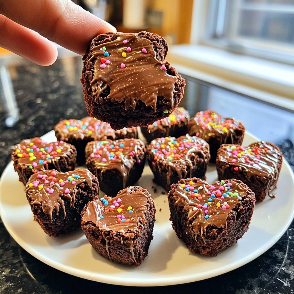 Valentines Treats Mini Brownie Hearts