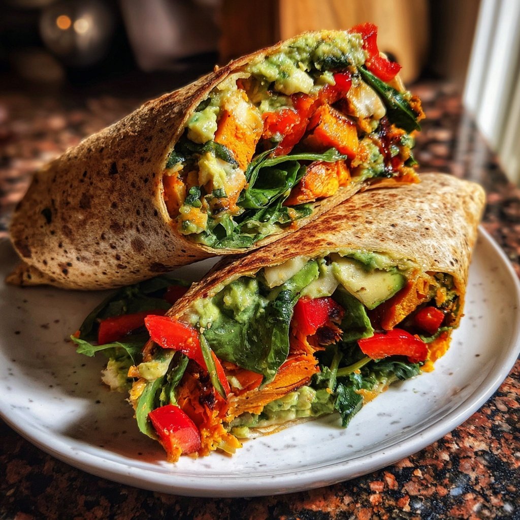Healthy Lunch Roasted Sweet Potato Wraps