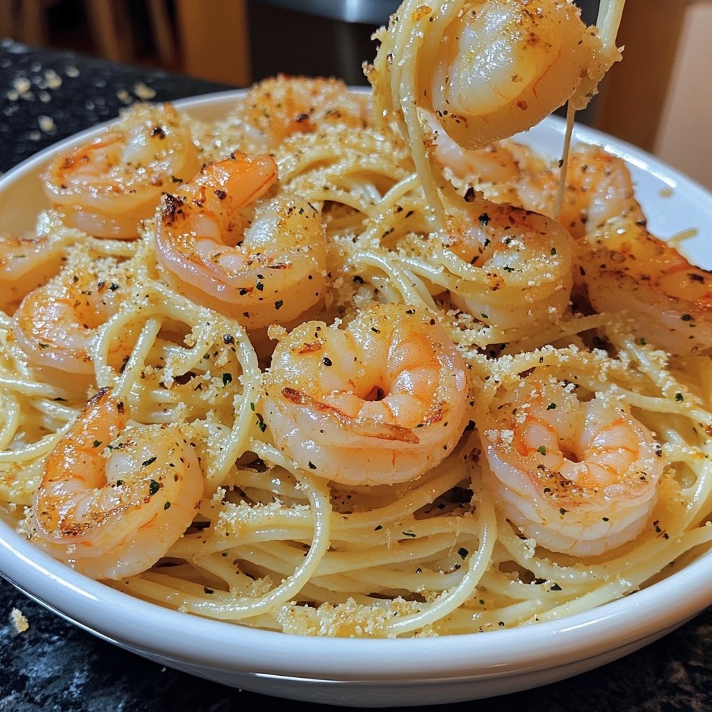 15-Minute Garlic Shrimp Pasta