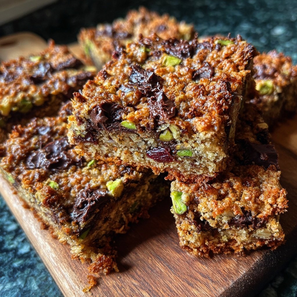 Chocolate Pistachio Oat Bars