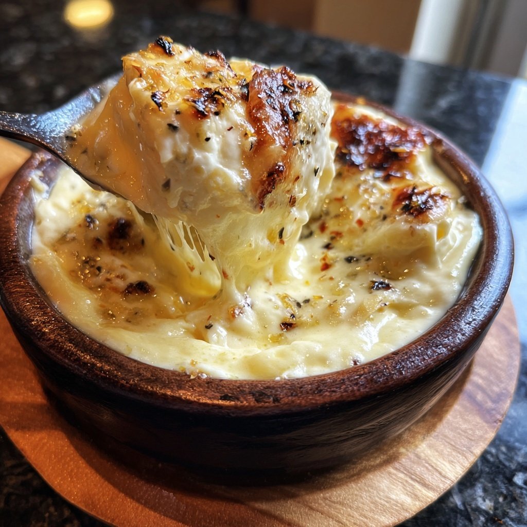 Fondue with Brie and Garlic