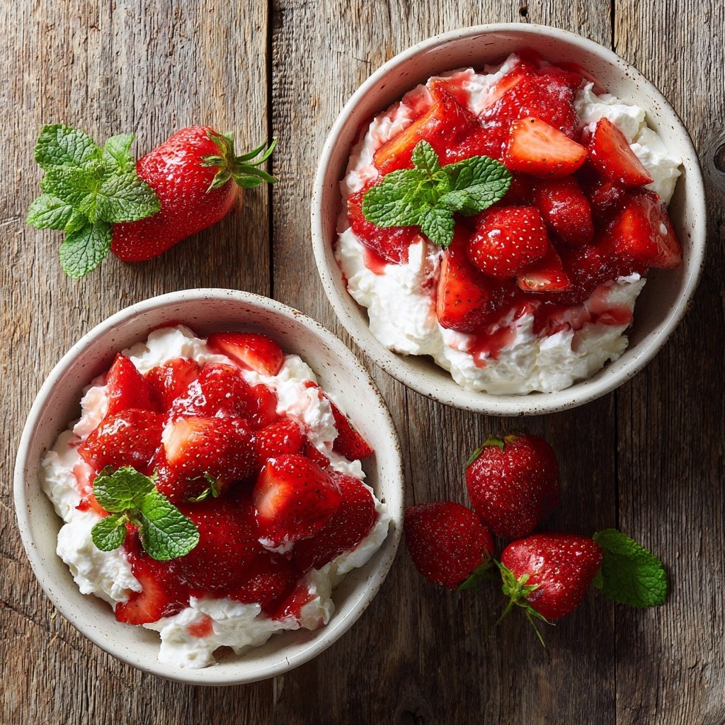 Strawberry Cottage Cheese Bowls